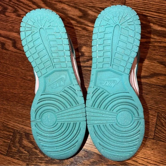 Nike Dunk Low Next Nature Shoes White and Turquoise Sz 9 - Picture 7 of 7